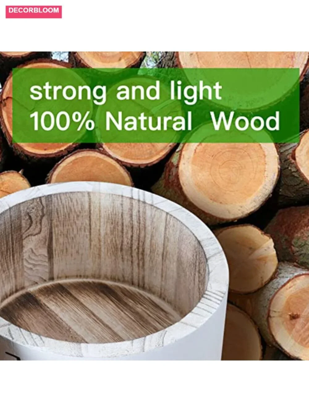 Solid Wood Coffee Filter Holder with Lid Farmhouse Kitchen Storage Canister